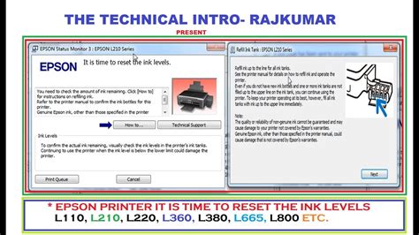 Resetting epson l210 ink levels. Epson printer it is time to Reset the ink levels L210 ...