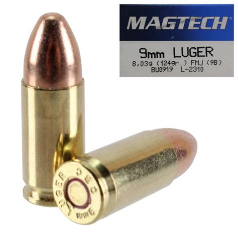 Náboj Magtech 9mm Luger 9b Fmj 80g124gr Prodej Zbranicz