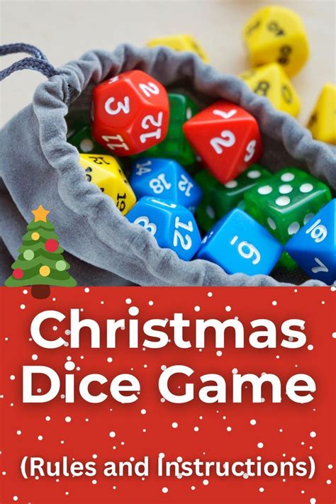 Christmas Dice Game Rules And Instructions For Kids To Play In The