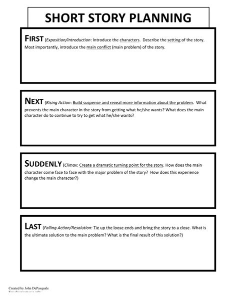 Writing A Short Story Lesson Plans