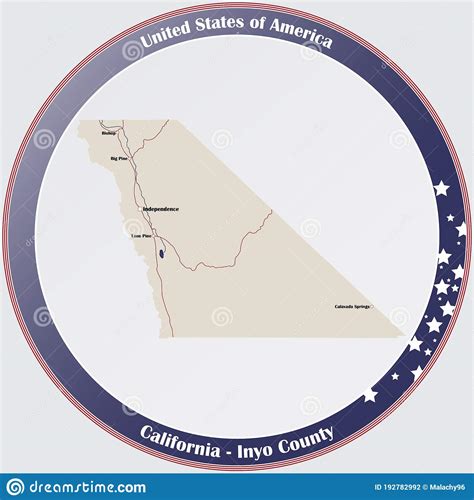 Map of Inyo County in California Stock Vector - Illustration of roads
