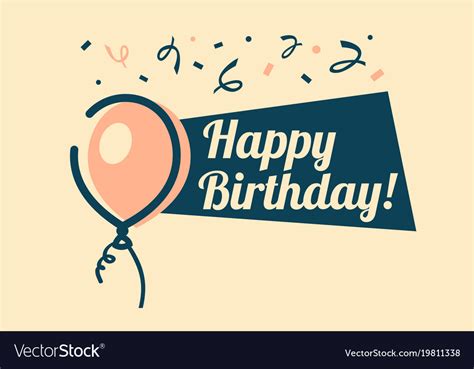 Retro Happy Birthday Greeting Card Royalty Free Vector Image
