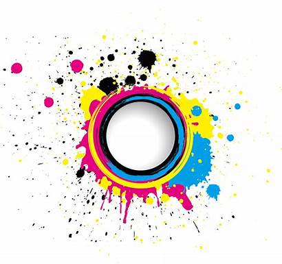 Cmyk Splash Abstract Colorful Clipart Ink Element