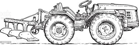 Skizze Des Landwirtschaftlichen Traktors Stock Vektor Art Und Mehr