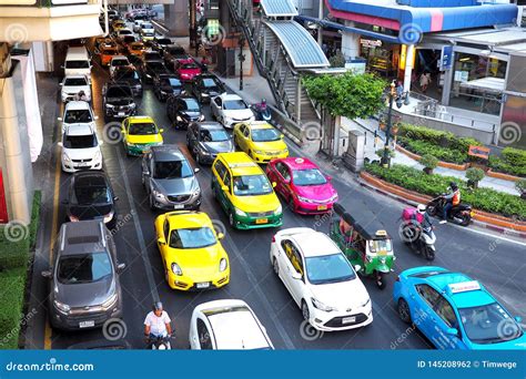Busy Traffic Intersection In Bangkok Thailand Editorial Photography