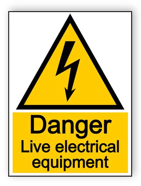 Danger Live Electrical Equipment Portrait Sign Buy Now