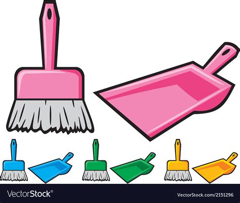 Dustpan And Sweeping Brush Royalty Free Vector Image