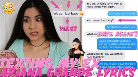 It is directed by hannah lux davis and produced by brandon bonfiglio for the production company london alley. Texting My Ex "thank u, next" Ariana Grande Lyrics (gone ...