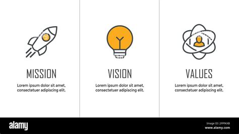 Mission Vision And Values Icon Set With Mission Statement Vision Icon