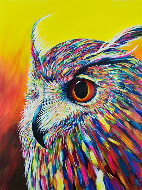 Nickanderton Owl Painting Owl Canvas Painting Owl Painting Acrylic