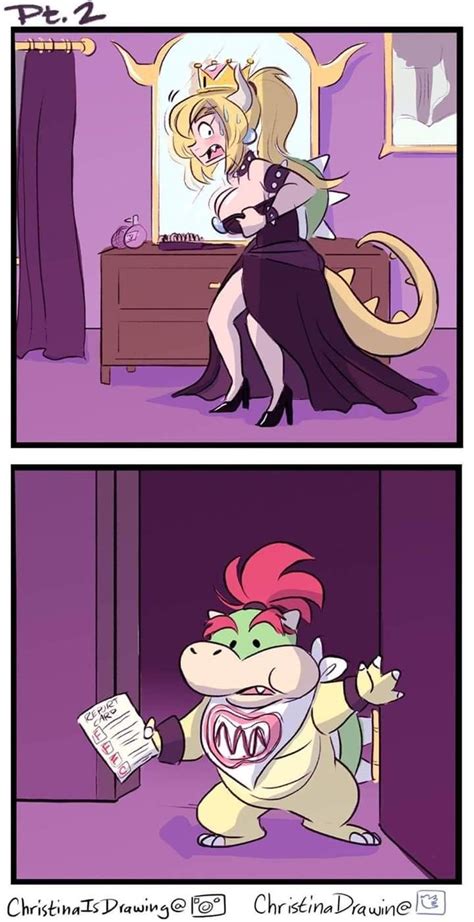 bowsette y jnr 2 mario funny anime character art