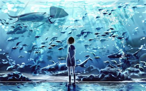 Download Bubble Water Fish Aquarium Anime Original Wallpaper By ゆづあ