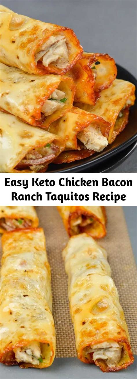 Easy Keto Chicken Bacon Ranch Taquitos Recipe 9am Chef