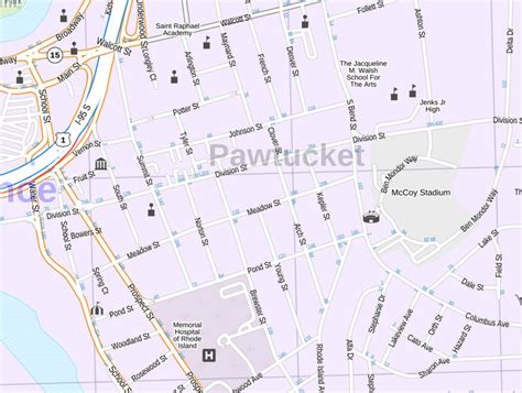 Pawtucket Map Rhode Island