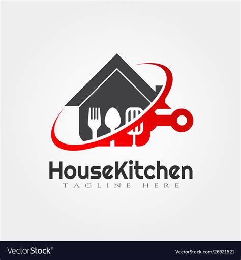 House Kitchen Logo Designfood Icon Royalty Free Vector Image