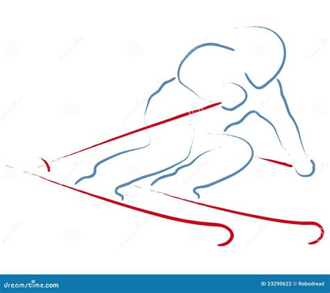 Skifahrer vektor abbildung. Bild von outdoor, schnell - 23290622