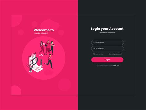 Student Portal Login Ui Designs Themes Templates And Downloadable
