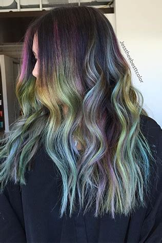 Inspired by the colors reflected in puddles of oil and gasoline on the pavement, the oil slick hair trend is equally as gorgeous as it is edgy. Winter + Fall 2015 Hair Color Trends Guide | Simply ...