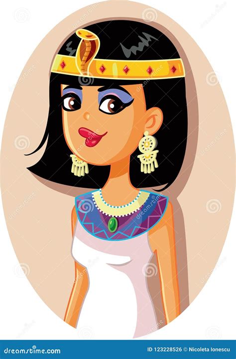 Cleopatra Egyptian Queen Vector Illustration Vektor Illustrationer Illustration Av Framsida