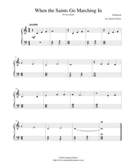 When the saints go marching in. often referred to as the saints, is a united states gospel hymn that has taken on certain aspects of folk music. When The Saints Go Marching In For Easy Piano Sheet Music PDF Download - coolsheetmusic.com