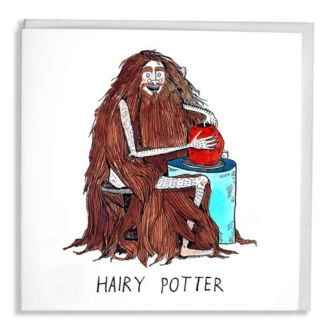 Hairy Potter Card Jelly Armchair Illustrated Puns Humorous Greeting Cards