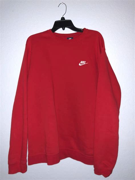 nike red nike pullover crewneck grailed