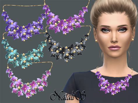 The Sims Resource Natalismassive Flower Necklace