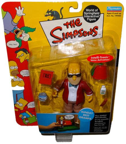 Simpsons Sunday Best Grampa Action Figure Wos Moc Series 9 Rare Toy