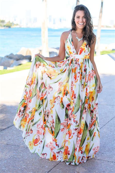 Orange Floral Dress Maxi Widest Ejournal Pictures Library