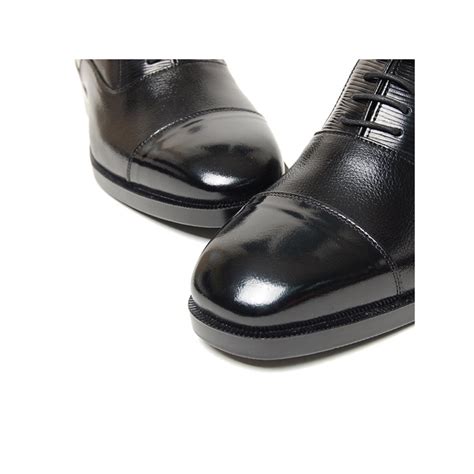 Men S Black Leather Square Cap Toe Lace Up Oxfords Shoes