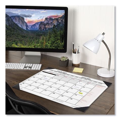 At A Glance Two Color Monthly Desk Pad Calendar 22 X 17 White Sheets