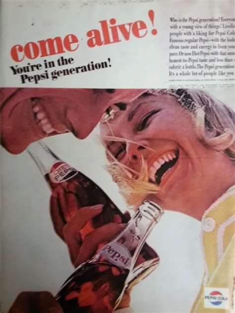 1964 pepsi cola soda bottle come alive generation original ad 9 99 picclick