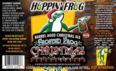 Hoppin Frog Frosted Frog Barrel Aged Christmas Ale Beerpulse