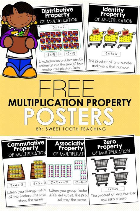 Free Multiplication Properties Posters In 2020 Multiplication Facts