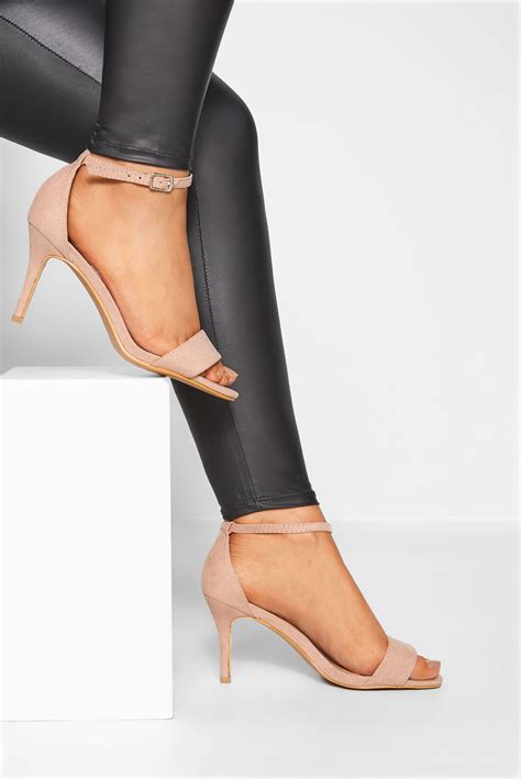 Limited Collection Nude Strappy Heels In Extra Wide Fit Yours Clothing