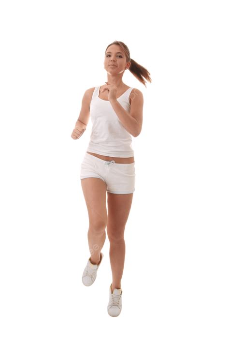Slim And Beauty Caucasian Running Woman Shape Legs Recreation Sport