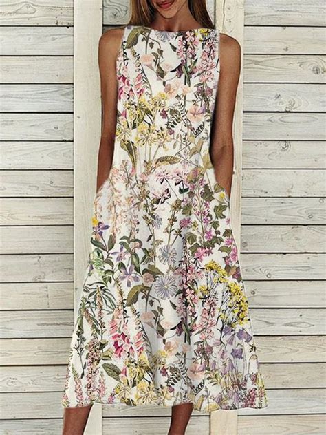 Flower Print Midi Dress Midi Dress Style Printed Midi Dress