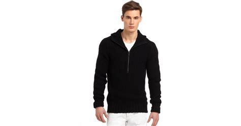 Roberto Cavalli Cashmere Wool Knit Zip Hoodie In Black For Men Lyst