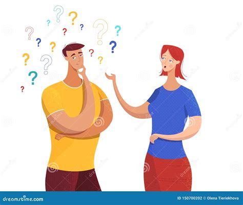 Wife Asking Questions Flat Vector Illustration Stock Vector
