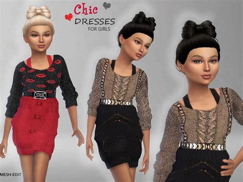 Puresims Chic Dresses For Girls Sims 4 Children Sims 4