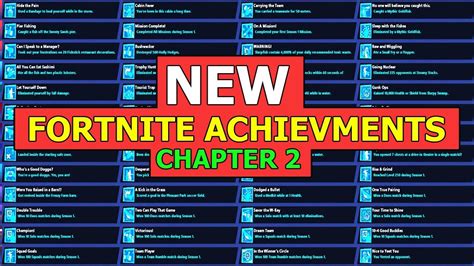 New All Achievements In Fortnite Chapter 2 How To Complete Complete
