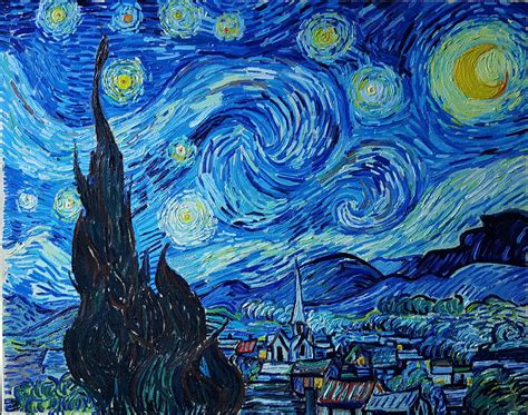 Impasto and brush strokes (detail), vincent van gogh, the starry night, 1889, oil on canvas, 73.7 x 92.1 cm (the museum of. The Starry Night - Van Gogh Tribute, oil, 92x73cm : Art