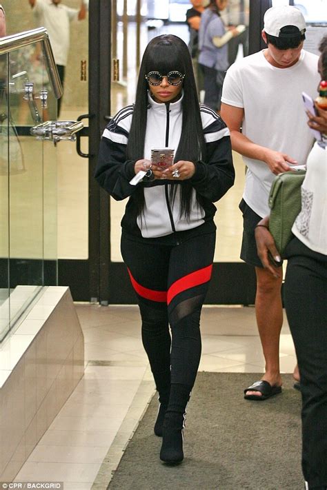 Blac Chyna Flaunts Her Figure In Striped Leggings And Matching Track