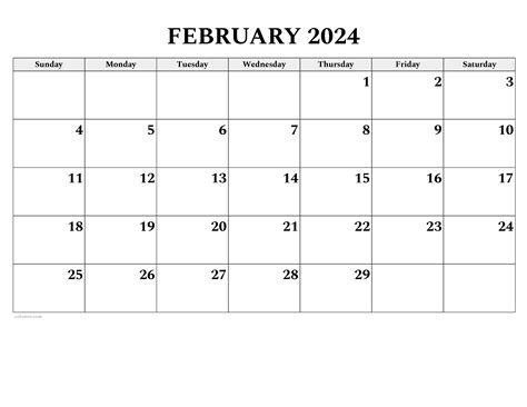 Calendar 2024 February 2024 Elana Harmony