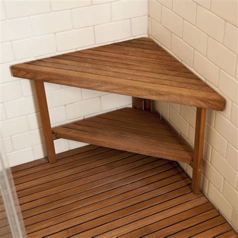 30 X 22 Deluxe Teak Corner Shower Bench Teakworks4u