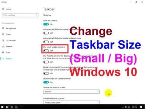 How To Change Taskbar Size Small Or Big In Windows Youtube