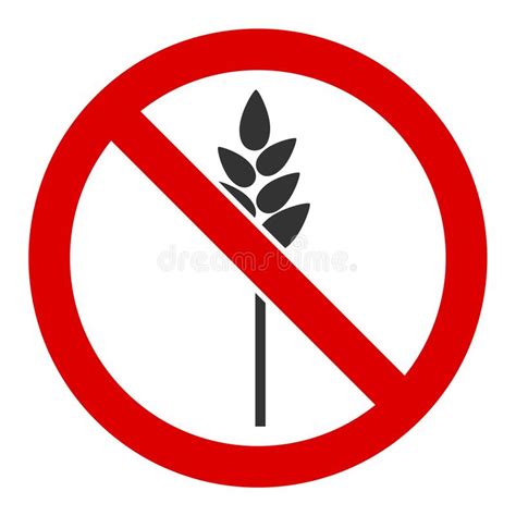 Flat Vector No Wheat Icon Stock Vector Illustration Of Prohibit