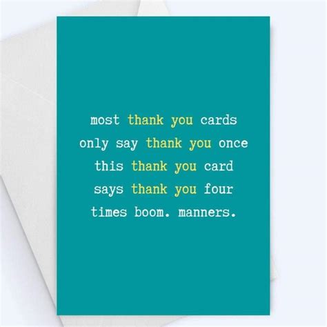 Funny Thank You Card Thank You Greeting Card Cardcraft