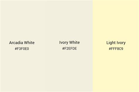 Ivory Colour Chart