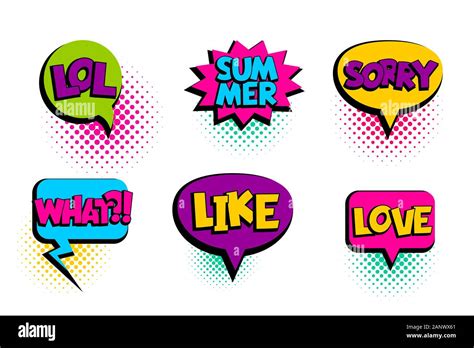 Sorry Love Like Set Speech Bubble Comic Text Stock Vector Image And Art